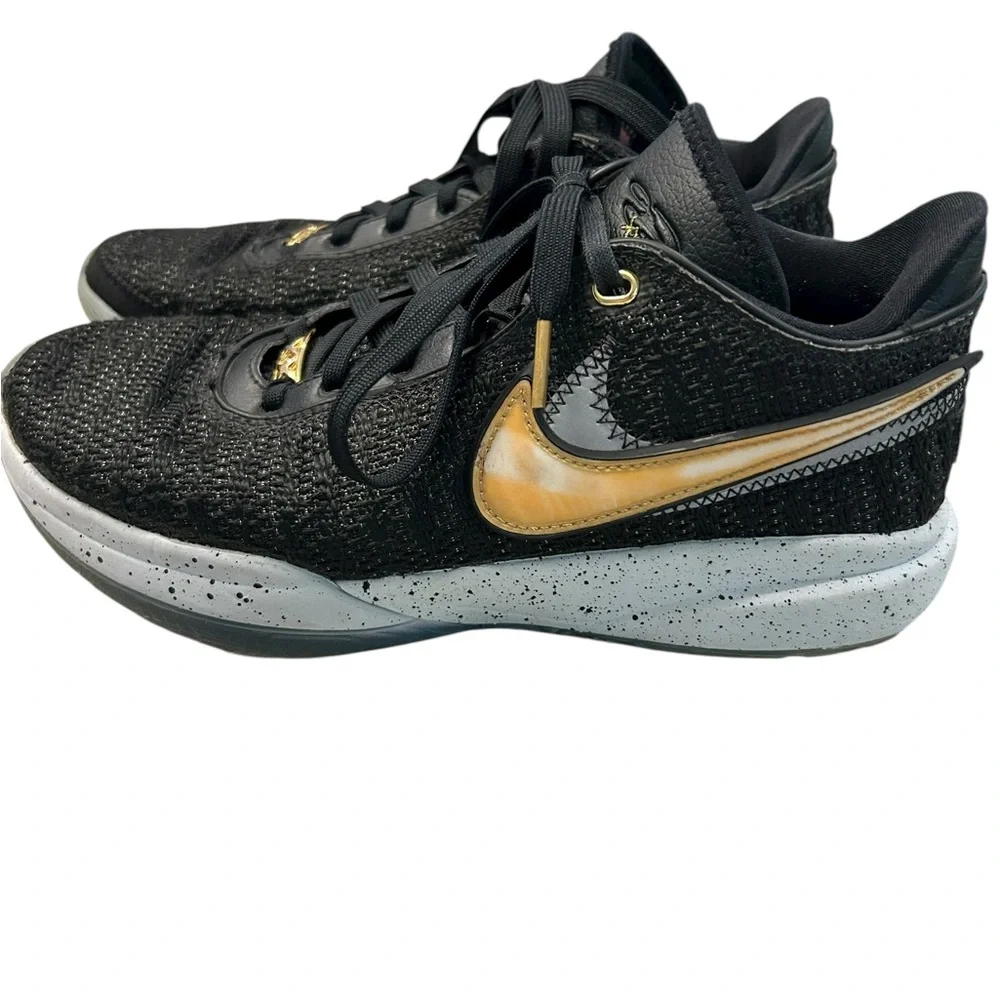 Nike Lebron James XX Pink‎ Diamond Collection Black and Gold Athletic Sneakers 7
